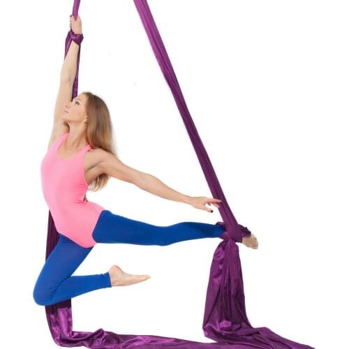 12Meters Pure Color Yoga Aerial Silks Set Low Stretch Nylon High Strength Fly Silk Yoga fly trapeze indoor