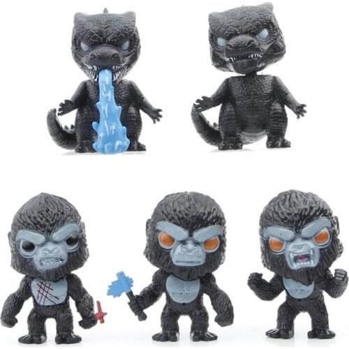 5pcs/set Gojiras VS Kings Monkey Kongs PVC Action Figure Collectible Model Toy 10cm