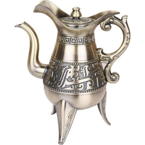 500ML high-grade bronze alloy wine pot ancient royal style warm wine utensils artistic decoration objects gift X-056