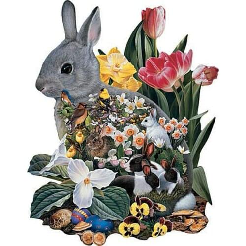 Diamond painting rabbit tulip 5d diamond mosaic full square / round animal diamond art