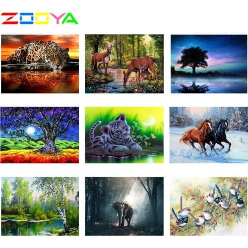 Diamond Painting Scenery Series Full Square Diamond Embroidery Animal Cross Stitch Rhinestones Pictures Mosaic For Hobby H8108