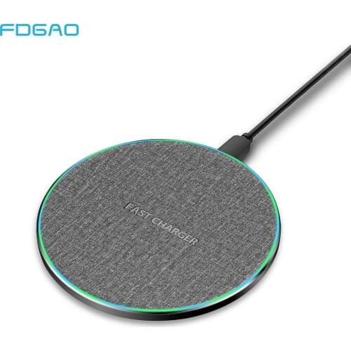 FDGAO 10W Qi Wireless Charger for iPhone 11 Pro X XR XS Max 8 Quick Charge 3.0 Fast Charging Pad For Samsung S9 S10 S8 Note 10 9