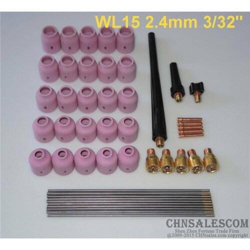 CHNsalescom 48pcs TIG Welding Kit Gas Lens for Tig Welding Torch WP-9 WP-20 WP-25 WL15 3/32"