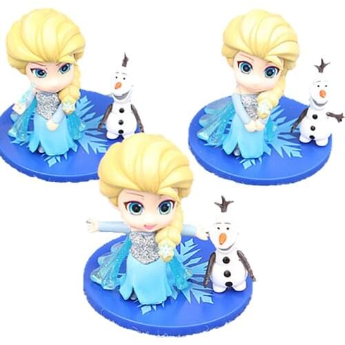 Disney Frozen Princess Pocket Doll Elsa Olaf Action Figures PVC Birthday Cake Ornament Model Collection Figurine Toys for Kids