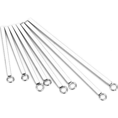 20pcs/lot Stainless steel Long column Connector Metal Alloy Pendant For DIY bracelet Jewelry Making dfh5s