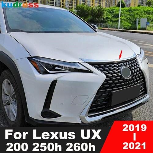 For Lexus UX 200 250h 260h 2019 2020 2021 ABS Chrome Car Front Hood Bonnet Grill Cover Trim Molding Trims Styling Accessories