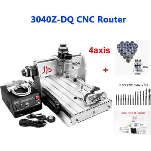 Cnc router wood 3040Z-DQ 4th axis woodworking machinery china cutter bits collet cnc holder
