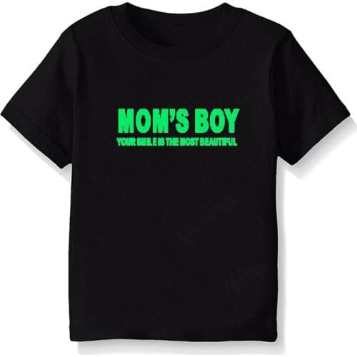 Mama Boy Short Sleeves Graphic Tee Kids Funny Cotton T Shirt Toddler Boys Girls Short Sleeve Tshirt Children Casual Tops