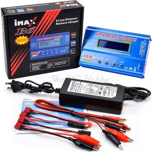 IMAX B6 80W Digital RC Lipo NiMh Battery Balance Charger / Discharger + AC POWER 12V 5A / 15V 6A Adapter EU / US Plug