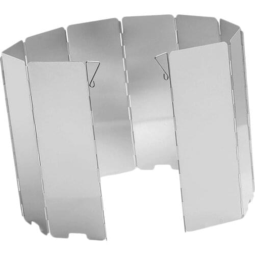 Camp Aluminum Windshield, 8 Plates Lightweight Folding Stove Wind Screen with Carry Bag for Hiking, Backpacking, Camping