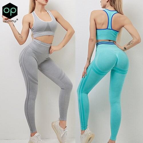 Sexy 4 Colors Sports Set 2pcsSet Women Yoga Sets High Waist Sports Leggings Sports Bra Gym Clothing Workout Set Sport Suit Women