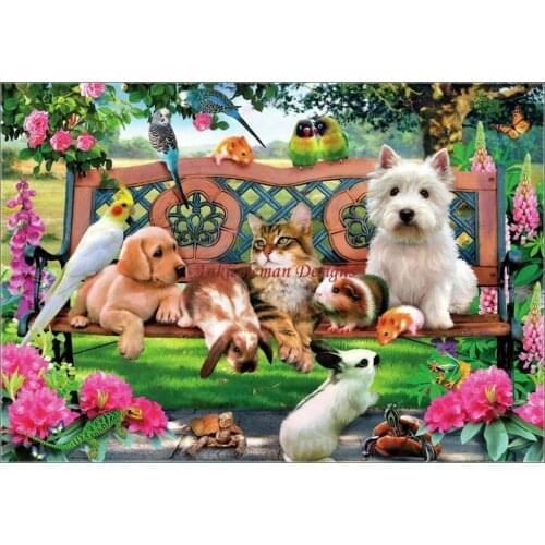 Needlework for embroidery DIY French DMC High Quality - Counted Cross Stitch Kits 14 ct Oil painting - Pets in the Park