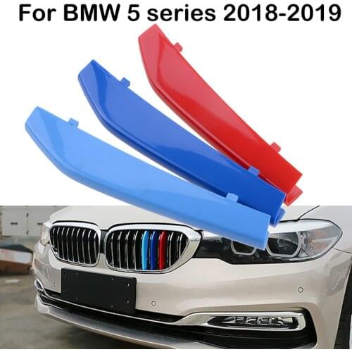 9 Slats Kidney Front Grill Grille Cover Clip Trim For BMW 5 Series G30 2018-19 M-Sport Decorative Parts NEW