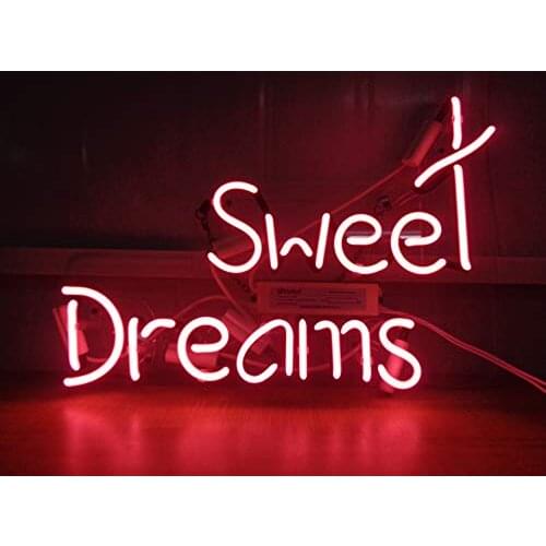 14“ Sweat Dreams Acrylic Custom Neon Light Lamp Sign Beer Bar Handmade Real Glass Decorate Home Wall Room Windows Tube Artwork