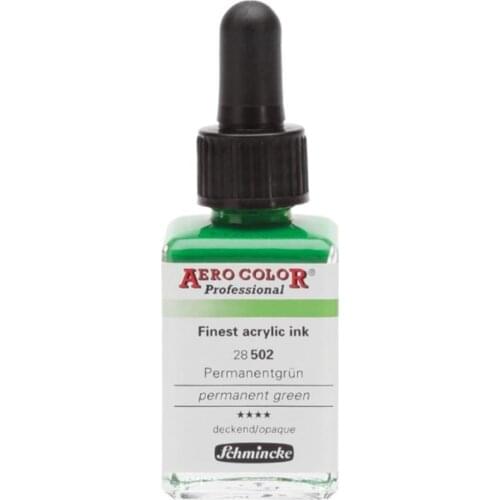 Schmincke Aero Color Acrylic Ink 28 ml 502 Permanent Green