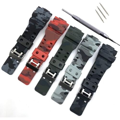 Watchband For G shock Rubber Bands Men Sports Diving Black Camouflage Strap for Replace Wrist Watch Belt