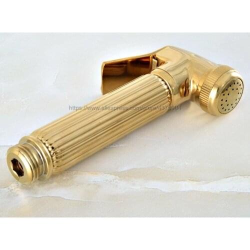 Luxury Gold Color Brass Bathroom Shower Head Toilet Bidet Faucet Lavatory Gun Nhh013