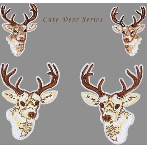 Christmas Decor Deer DIY Fabric Applique Reindeer Elk Patches for Clothes Iron on Patches for Clothing Animal Decal On Clothes