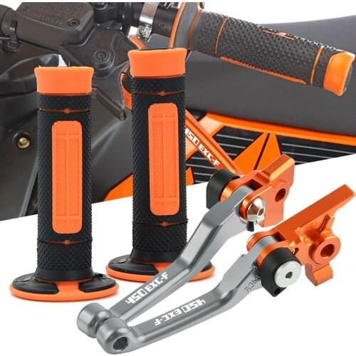 Motorcycle Dirt Bike CNC Pivot Brake Clutch Levers Motorcoss Handle bar grips For 450EXCF 450 EXCF 2014 2015 2016 2017 2018 2020