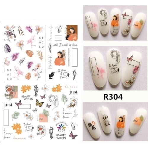 Self-adhesive 3D Stickers for Nails Butterfly Bird Flower Nail Art Decorations Small Size Fashion Stickers Women Girl Nail Foil