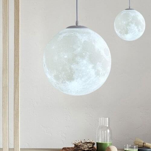 Led Moon Pendant Lights for Living Room Restaurant Kitchen Island Hanging Lamps Indoor Children Room Bedroom Lighting Luminaire