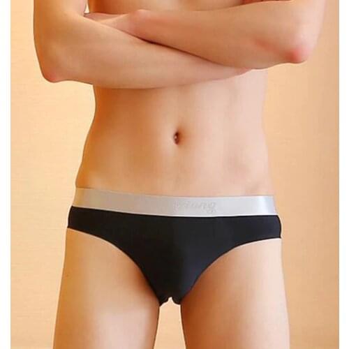 Sexy Men Underwear Briefs Shorts Man Slim Ice Silk Panties Breathable Low Rise U Convex Pouch Underpants cueca masculina M-XXL