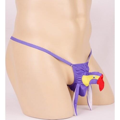 Mens Sexy Panties with Penis Sleeve Thong Roleplay Cock Birds Lingerie Sexy Panties Exotic Bird T-thongs Underwear Sex Games