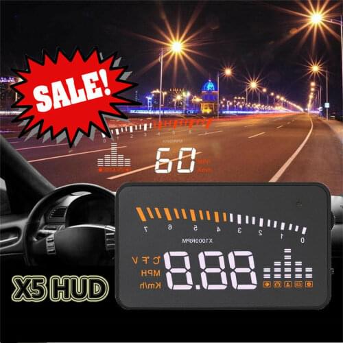 Universal X5 Car GPS HUD Digital Head Up Display OBD II OBD2 Car Speedometer Speed Warning Alarm 90x54x12mm