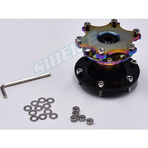 Neo Chrome Universal Car Steering Wheel Quick Release Hub Adapter Snap Off Boss Kit