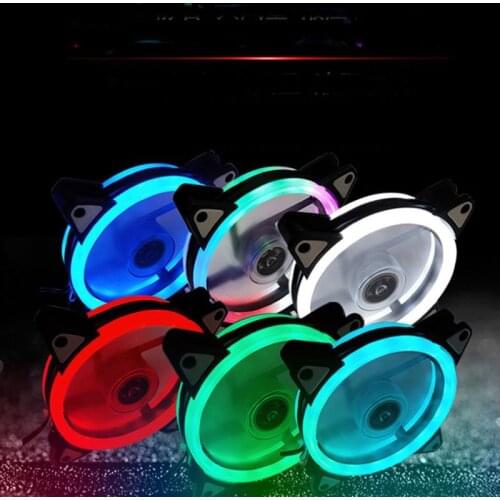 12025 Aurora Computer Case Fan 12cm Luminous Led Colored Lamp Mute Cool RGB Cooling