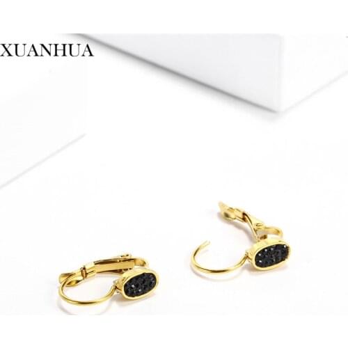 XUANHUA Black earrings For Women Stud Earrings Small Stainless Steel Jewelry Woman Vogue 2019 Jewelry Accessories Free Shipping