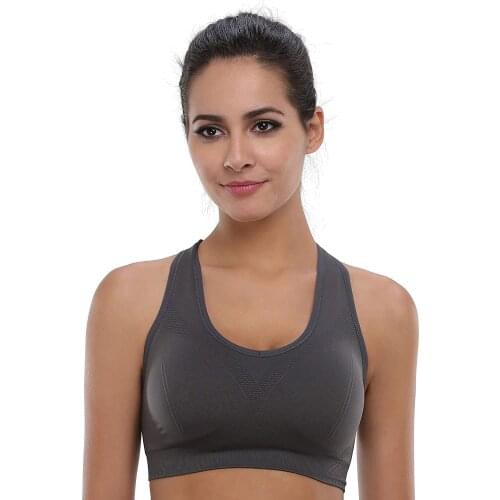 Womens Seamless Racerback Sports Bra High Impact Support Yoga Gym Workout Fitness