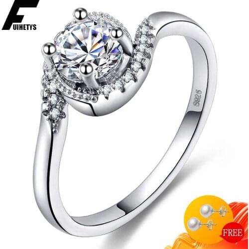Bali Jelry Luxury Charm Rings 925 Silver Jewelry Round Zircon Gemstone Accessory Ring for Women Wedding Engagement Drop shipping