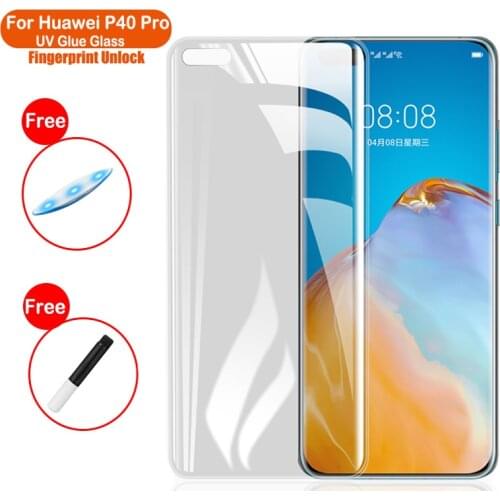 2020 Liquid UV Full Glue Glass For Huawei P40 P30 Pro Screen Protector For Huawei P30 P40 Pro Lite Full Glue UV Tempered Glass
