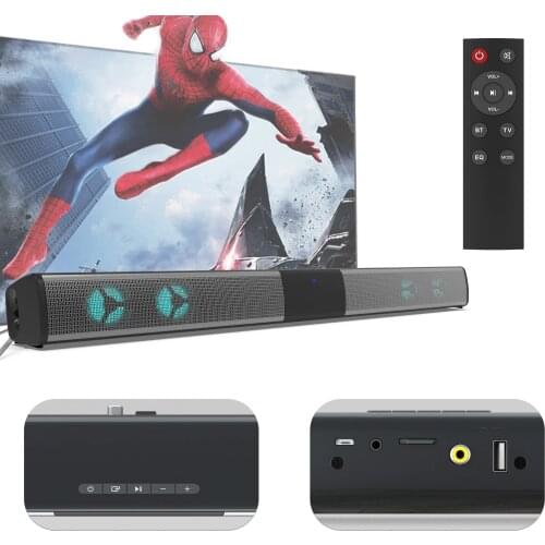 20W Soundbar Portable Wireless Column Bluetooth Speaker RGB Powerful 3D Music Sound bar Home Theater Coaxial USB TF For TV PC