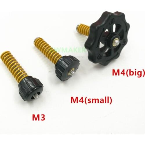 1pcs Hand Twist Nut Spring Screw kit M3 / M4 For Creality CR-10 CR-10S CR-8 CR-5 Mini Ender-3 3D Printer