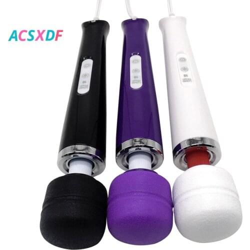 10 Speeds 110-240V Magic Wand Massager Nipple Stimulator Clitoris Vibrator Adult Sex Toys for Women