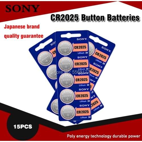 15PC for SONY original brand new battery cr2025 3v button cell coin batteries for watch computer cr 2025 ECR2025 DL2025 ECR2025