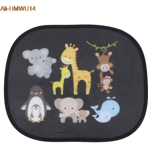 2 X Cartoon Car Curtain Side Window Sunshade anti-ultraviolet Child General Car Shape Foldable