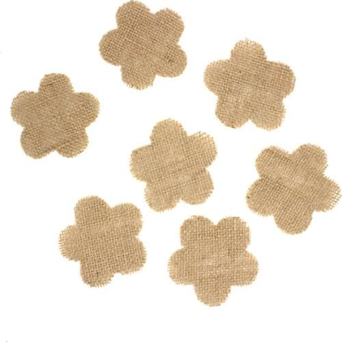 20PCS nature vintage Jute Hessian Burlap Linen flower Rustic Wedding decoration Party Christmas Supplies Hair Hat DIY Craft Gift