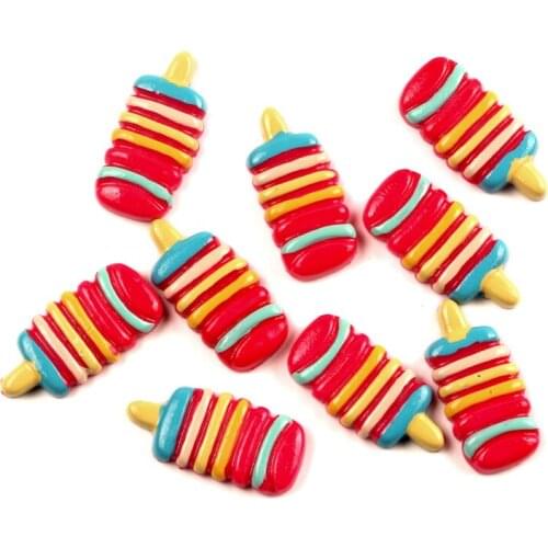 20Pcs Mixed 29x14mm Ice Cream Resin Decoration Craft Flatback Cabochon Embellishments For Scrapbooking Cute Diy Accessories