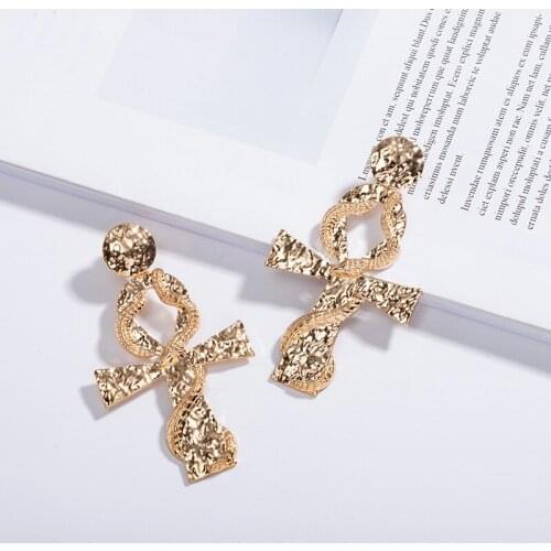 2020 New Trendy Gold Dragon Snake Ankh Pearl Star Horn Minimalism Minimalist Earrings Korean Fashion Chic Women Party Jewelry