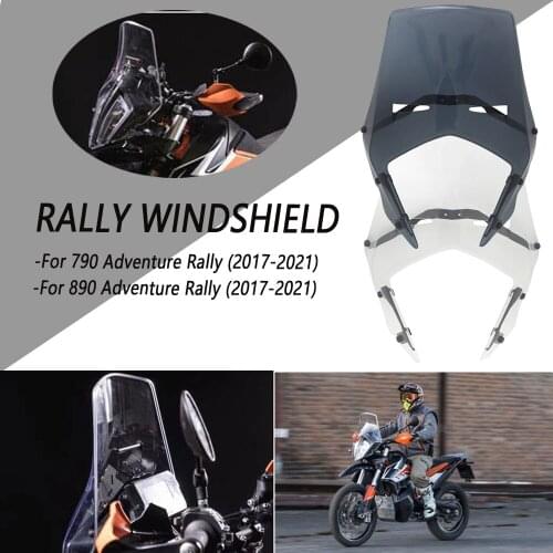 Motorcycle Windshield Windscreen Accessories Double Bubble Acrylic For 790/890 Adventure Rally Light Grey or Clear