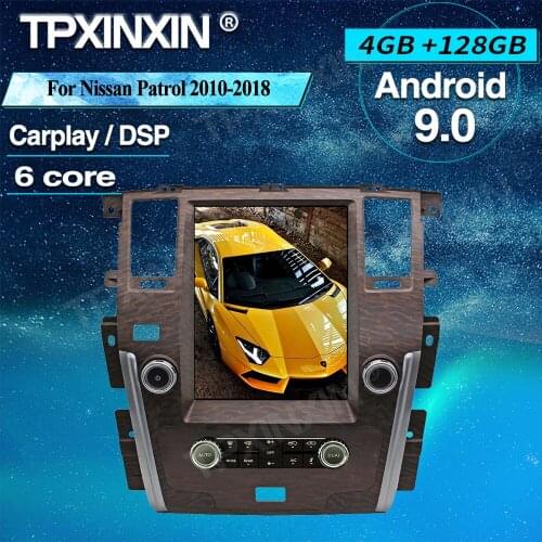 Android 9 4+128G Tesla Style Carplay For Nissan Patrol 2010-2018 Vertical Screen Car GPS Navigation Autoradio Multimedia Player