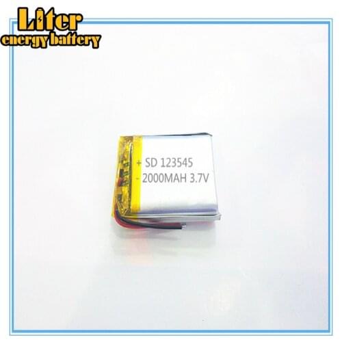 Free Shipping 3.7 V Lithium Polymer Battery 2000 Mah 123545 Speakers Navigator Mobile Dvd