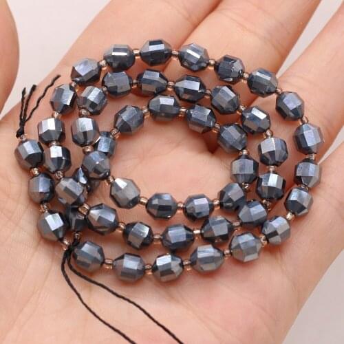 AAA Natural Raw Stone Faceted Beads Loose Hematite Quartzs Bead for Jewelry Making Diy Necklace Bracelet Accessories