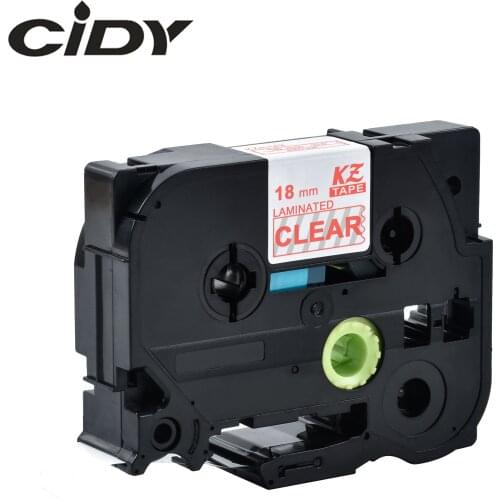 CIDY Tze 142 Tz142 red on clear Laminated Compatible P touch 18mm tze-142 tz-142 tze142 Label Tape Cassette Cartridge