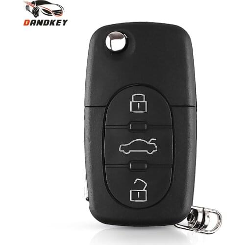 Dandkey 3 Buttons Flip Folding Replacement Remote Car Key Case Shell For VW Volkswagen Golf Polo T5 Passat Skoda Beetle