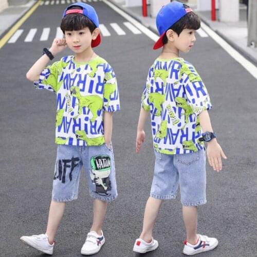 Childrens Set New Summer Boys Thin Short Sleeves and Shorts Toddler Boy Clothes Kids Clothes