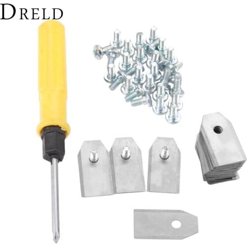 DRELD 30pcs 0.6MM Lawnmower Blade Knife Replacement fit for Mower Robot Husqvarnaa Gardena R40Li R45Li R70Li R180 +Screwdriver